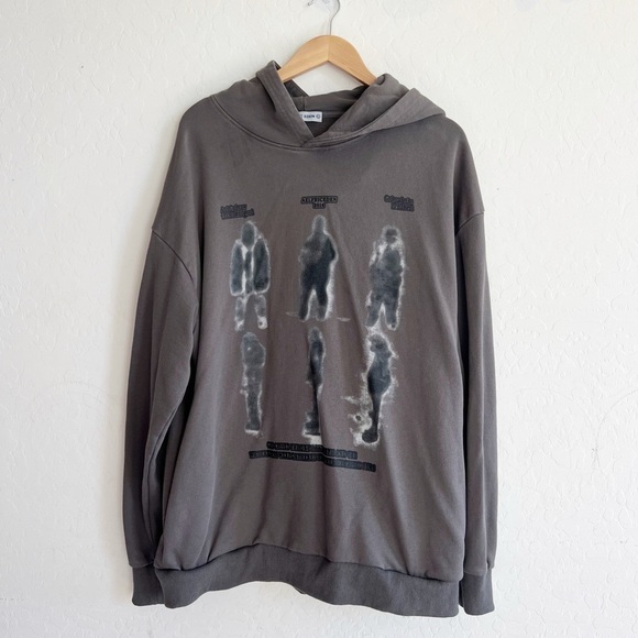 Aelfric Eden Blurry Shadow Print Oversized Sweatshirt Pullover Hoodie - Picture 1 of 7